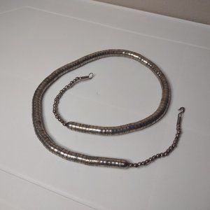 Very Awesome Vintage Silver Tone Metal Necklace 30 Inches Long